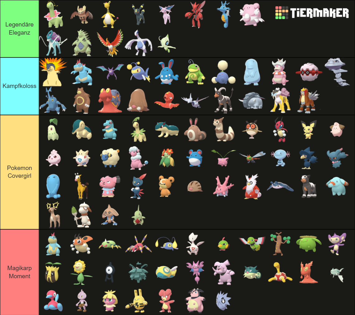 Generation 2 Pokémon ~ Models Tier List (Community Rankings) - TierMaker