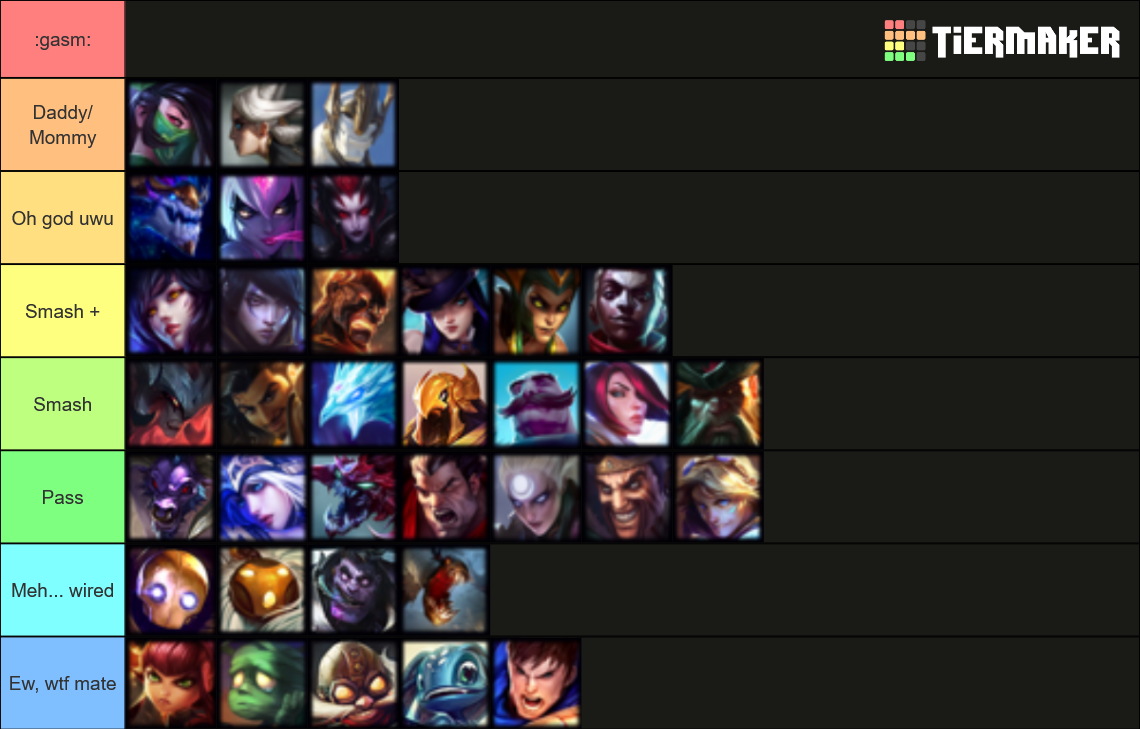 Smash or Pass League of Legends Tier List Rankings) TierMaker