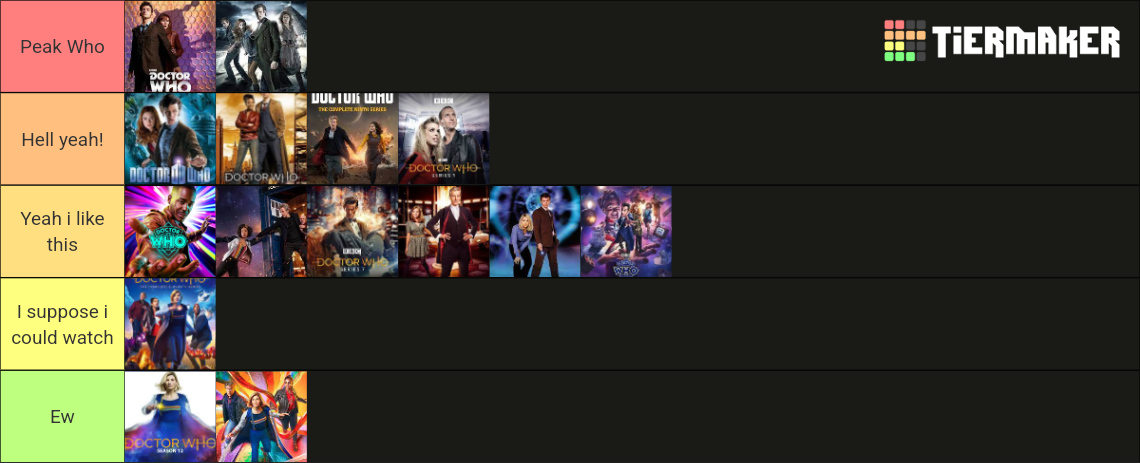 Every Doctor Who Season Tier List (Community Rankings) - TierMaker