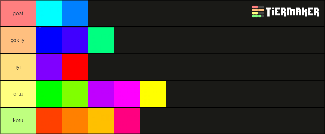 16 Colors of the Main RGB Hue . Tier List (Community Rankings) - TierMaker