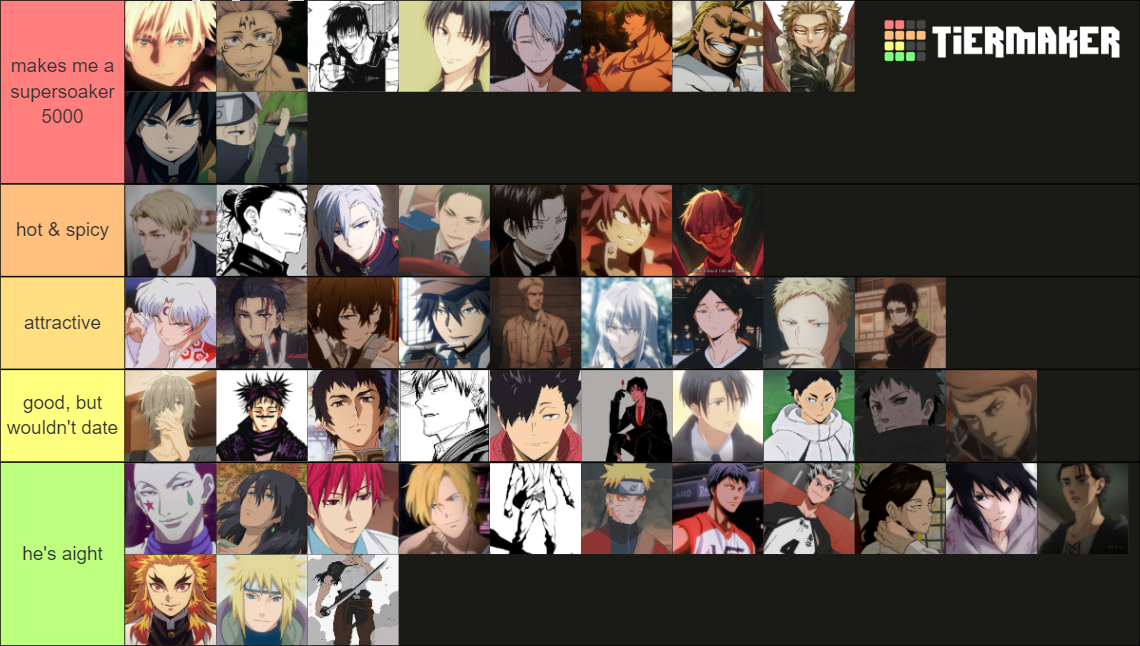Top 50 Hottest Anime Men Tier List (Community Rankings) - TierMaker