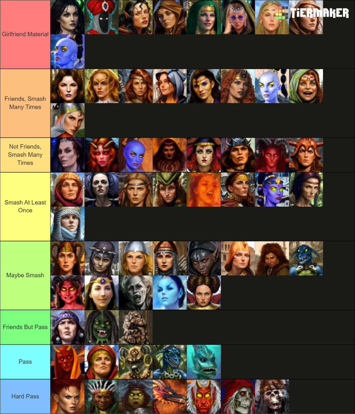 Heroes 3 Smash or Pass Female Characters Tier List (Community Rankings ...