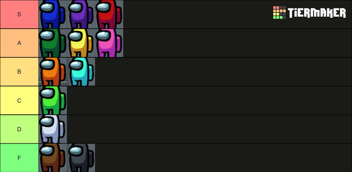 Among Us Colors Tier List (Community Rankings) - TierMaker