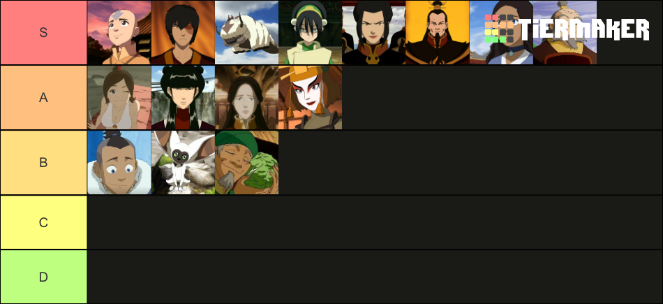 avatar the last airbender ranked Tier List (Community Rankings) - TierMaker