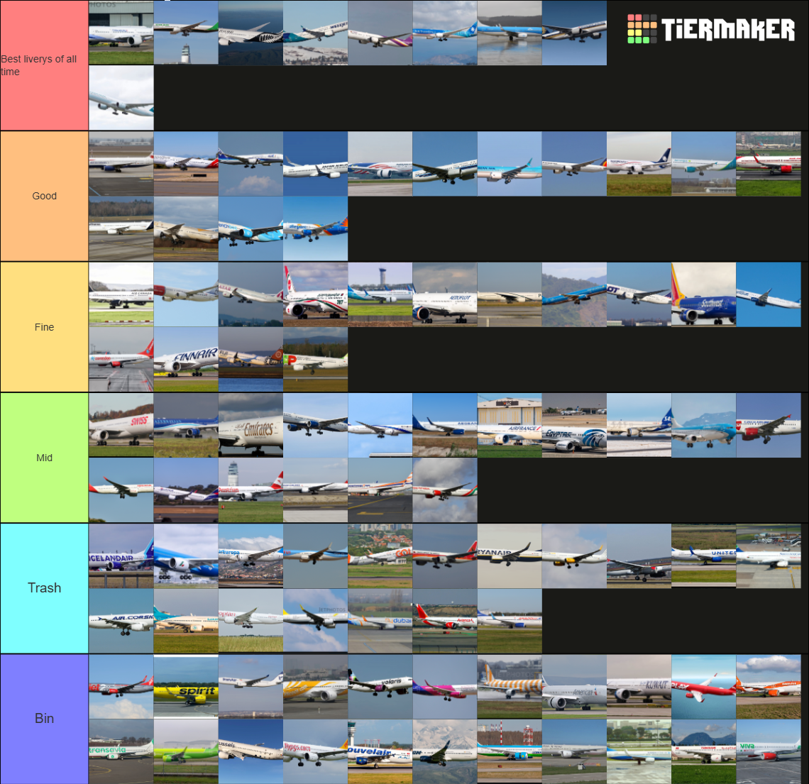 Airline Livery Tier List (Community Rankings) - TierMaker