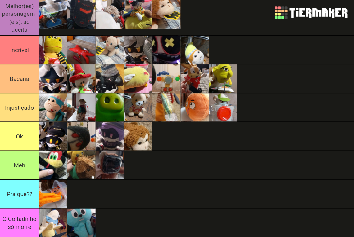 Alguns personagens das Pelúcias Tier List (Community Rankings) - TierMaker