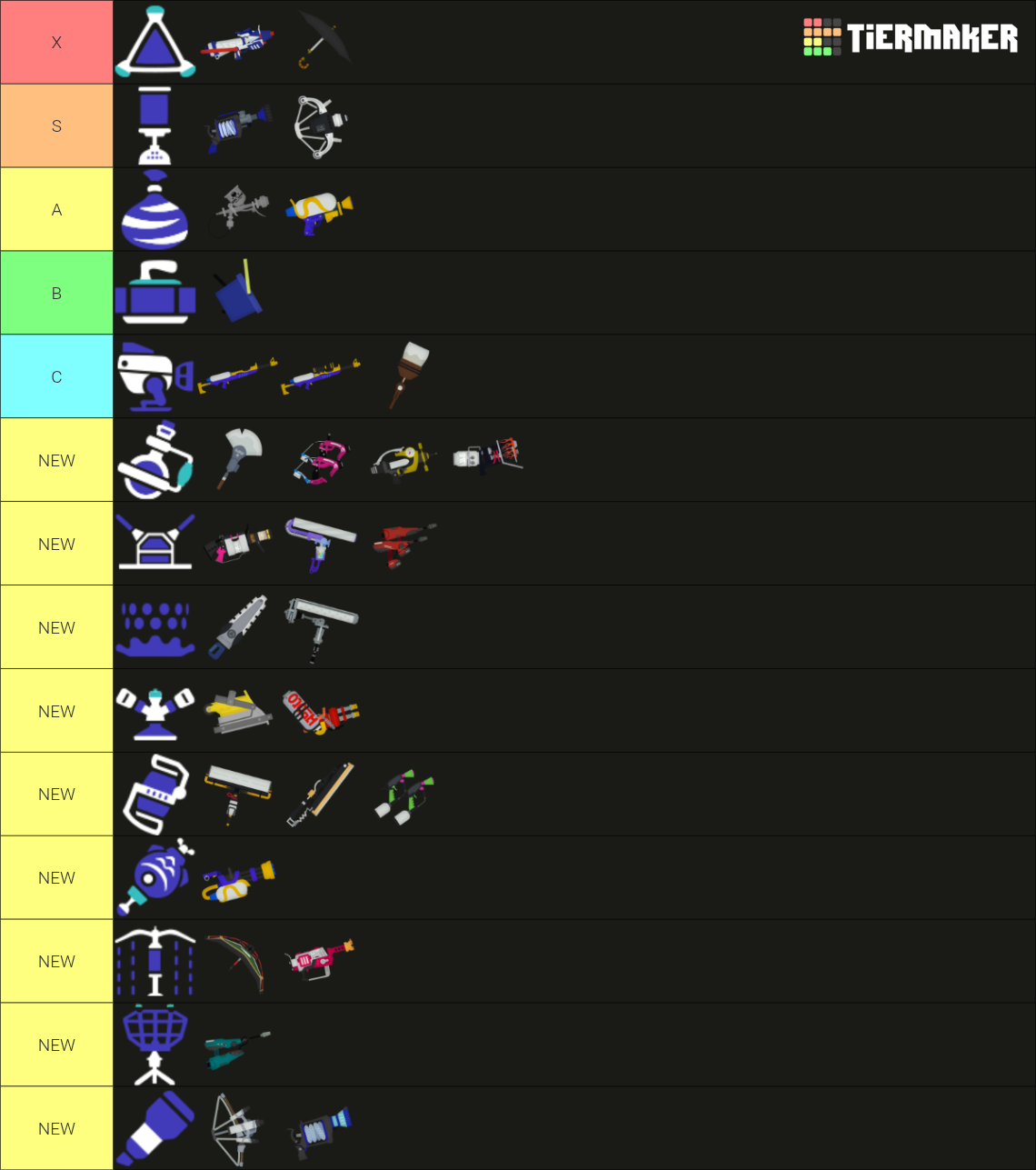 Splatoon 3 Weapons / スプラトゥーン3の武器 Tier List (Community Rankings) - TierMaker