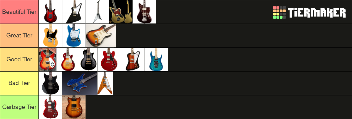 Ultimate Guitar Shapes Tier List (Community Rankings) - TierMaker