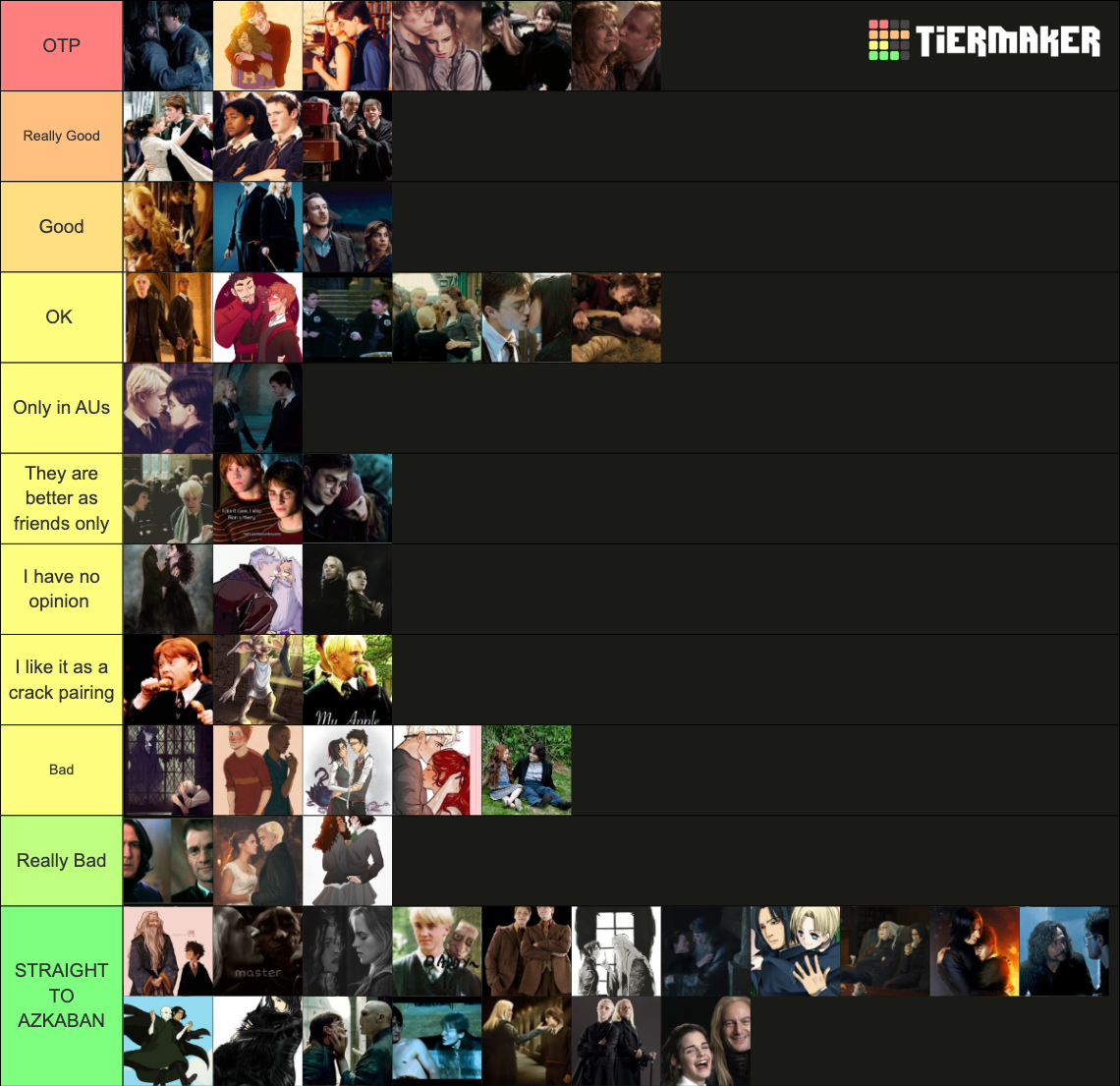 Harry Potter ships Tier List (Community Rankings) - TierMaker