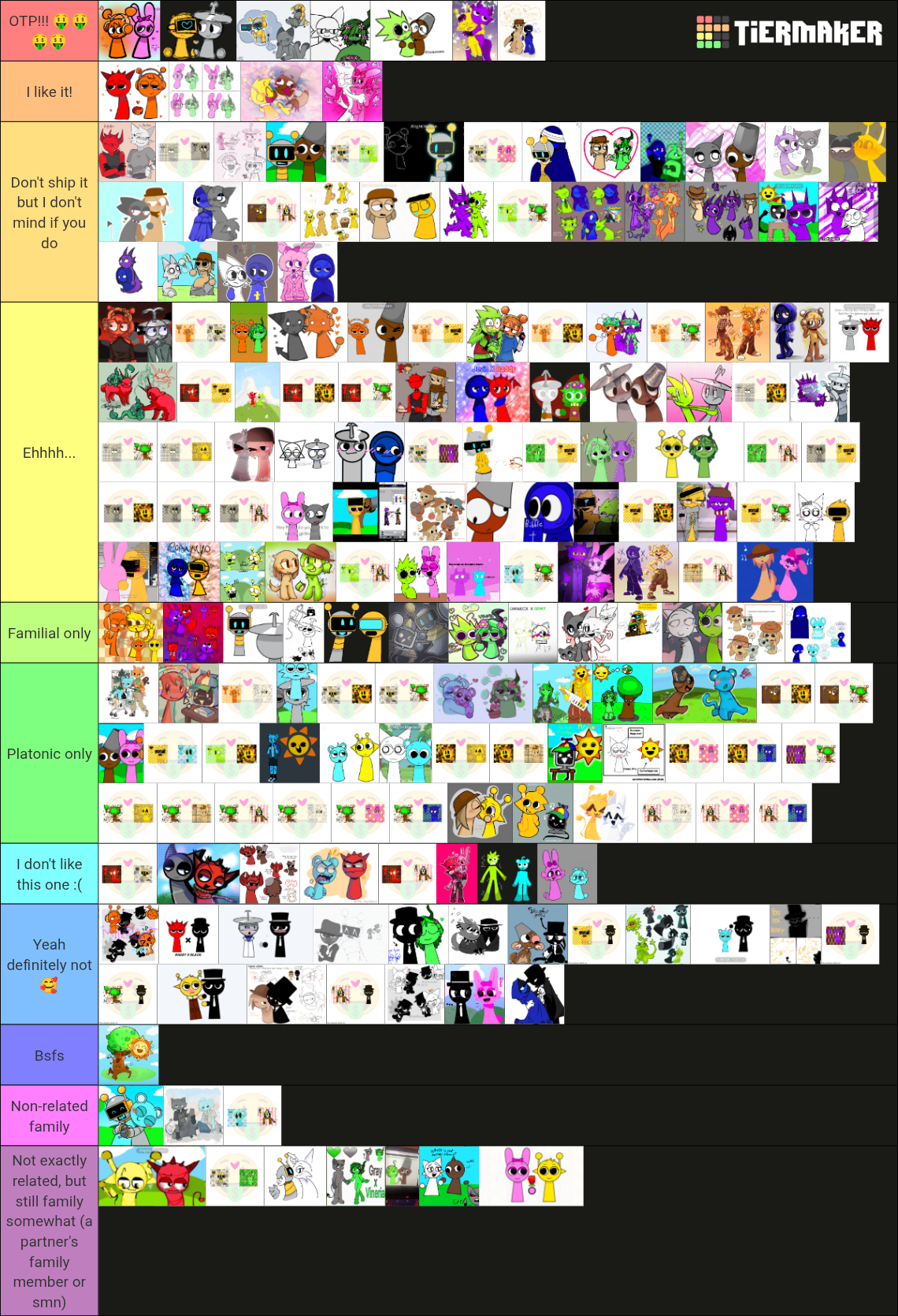 sprunki ships Tier List (Community Rankings) - TierMaker