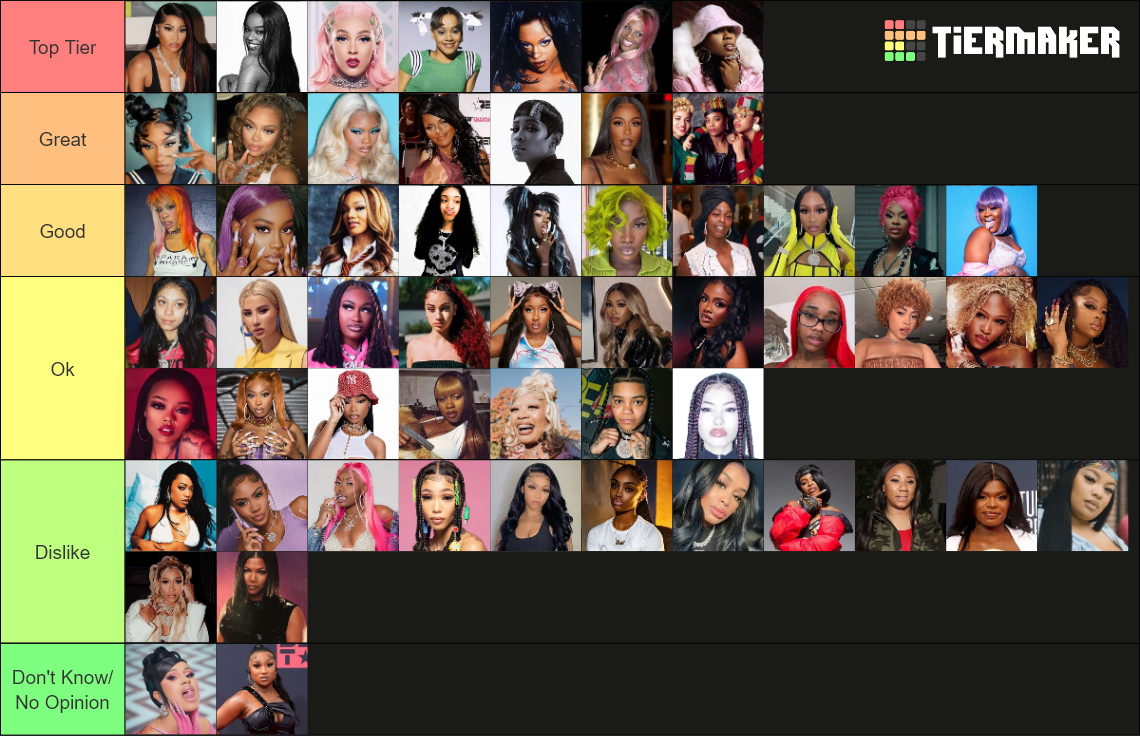 Random Female Rapper Female Rappers Tier List (Community Rankings) - TierMaker