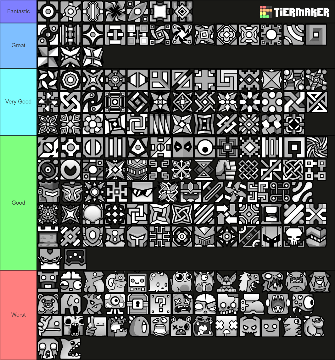 Geometry Dash Cubes [2.21, UPDATED FOR 2.205] Tier List (Community ...