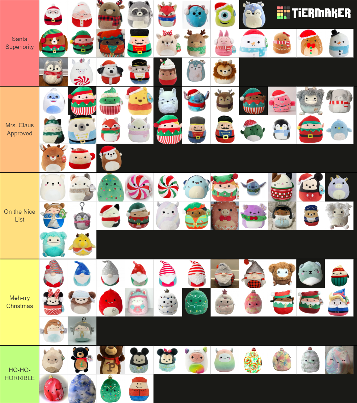 Christmas Squishmallows Tier List Rankings) TierMaker