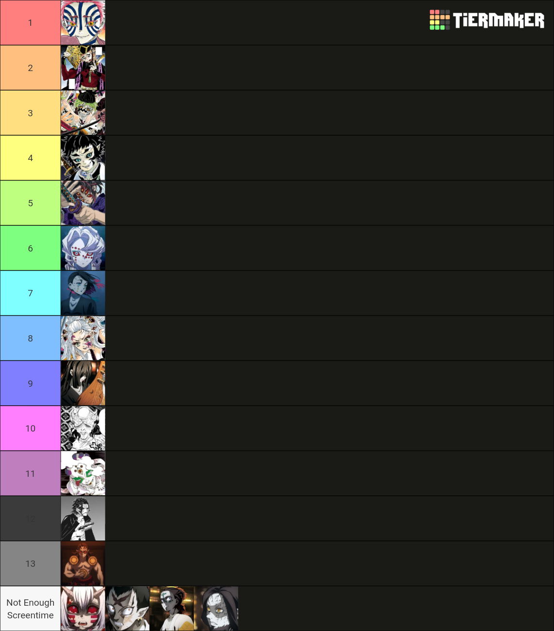 Twelve Kizuki Demon Moons (Demon Slayer KnY) Tier List (Community ...