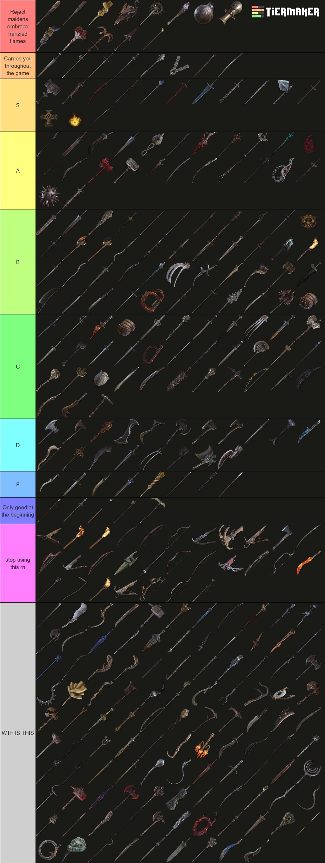 Elden Ring Weapon Tier List (Community Rankings) - TierMaker