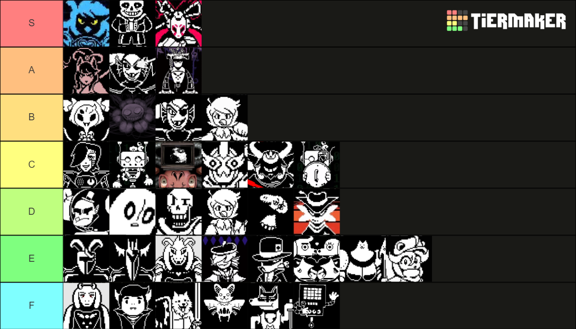 Undertale + Yellow Enemies Tier List (Community Rankings) - TierMaker