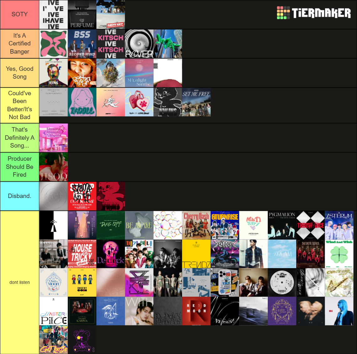 Rank 2023 Kpop Comebacks Tier List Rankings) TierMaker