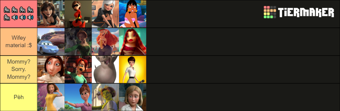 Pixar & Dreamworks Moms Tier List (Community Rankings) - TierMaker