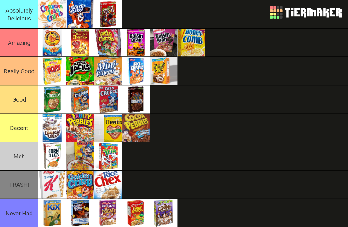 Best Cereals Tier List Rankings) TierMaker