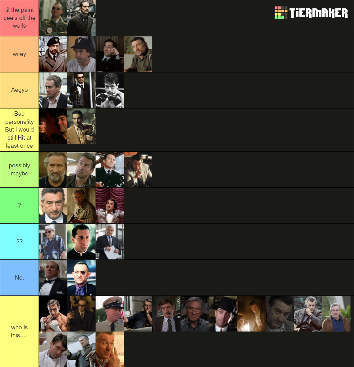 Robert De Niro Roles Ranked Tier List Community Rankings Tiermaker 2950