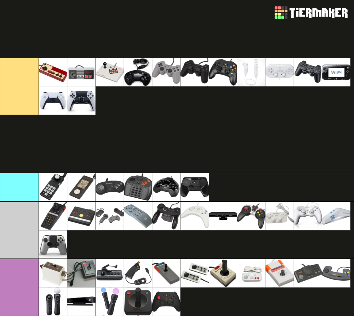 Video Game controllers Tier List Rankings) TierMaker