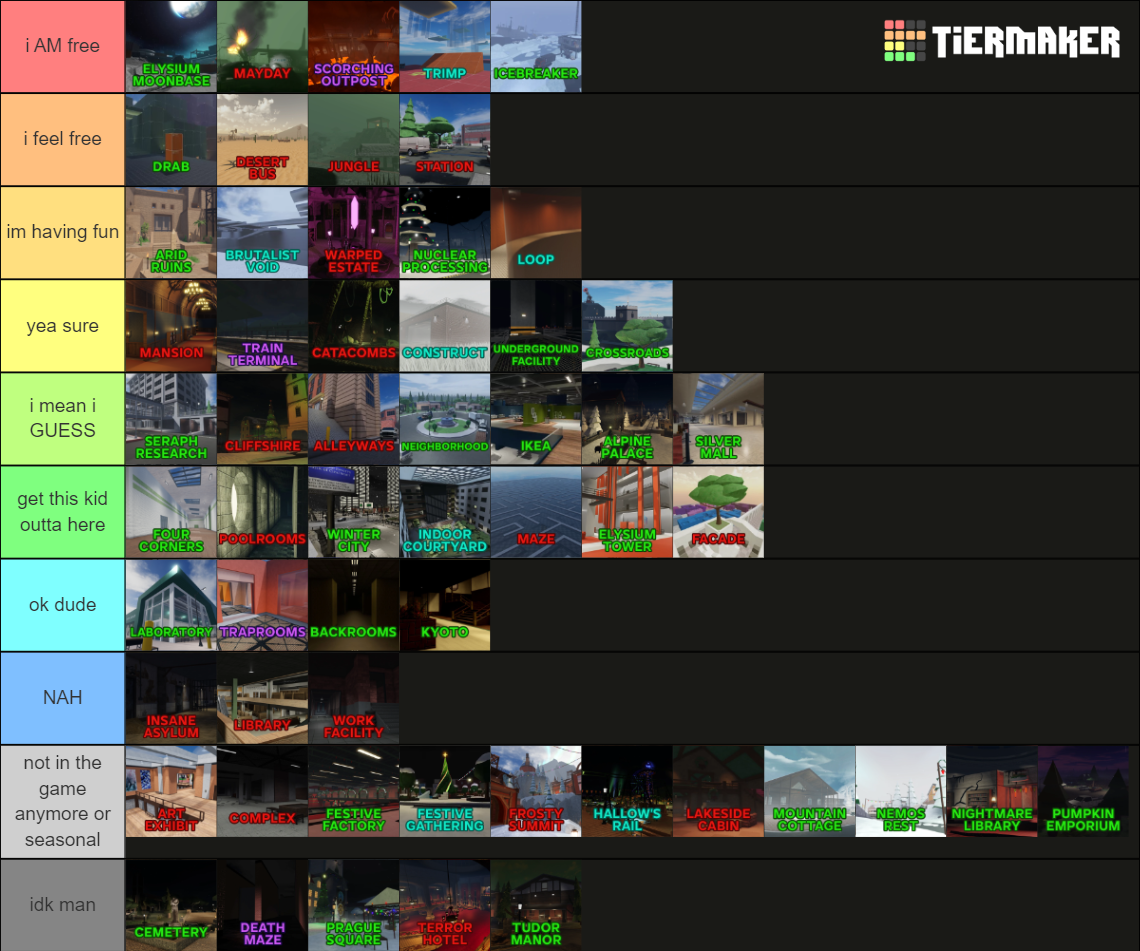 Evade - All Maps (August 2024) Tier List (Community Rankings) - TierMaker