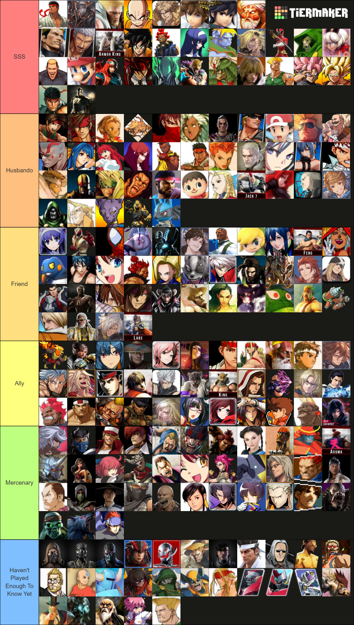 Fighting game characters Tier List (Community Rankings) - TierMaker