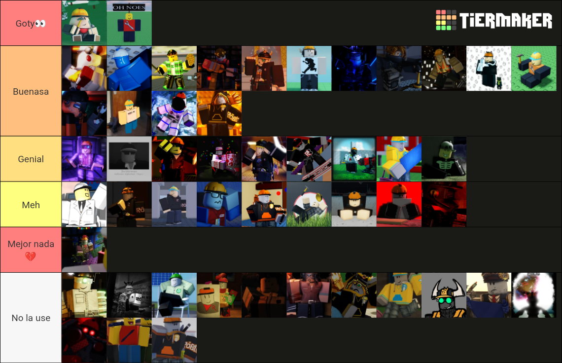 Forsaken Builderman skin tierlist Tier List (Community Rankings ...