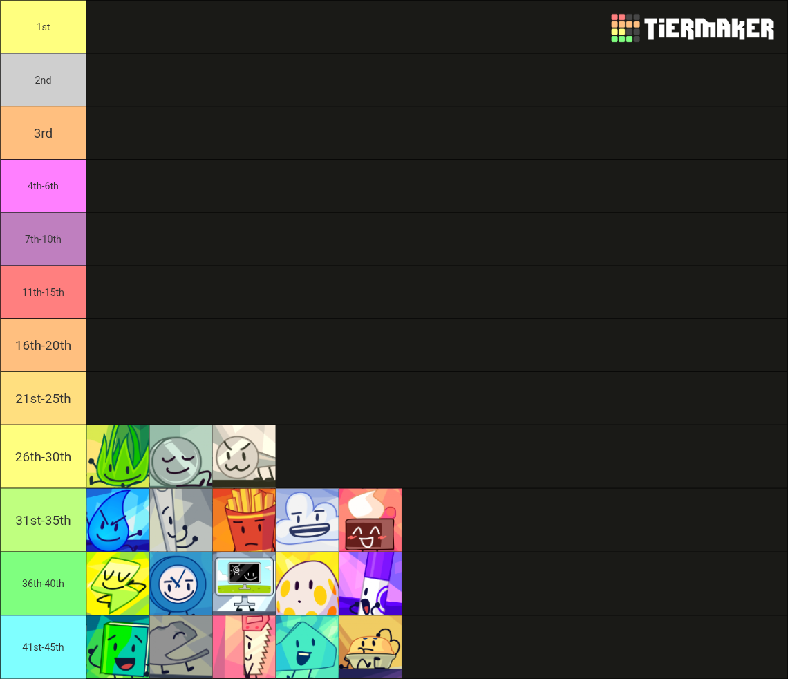 BFDI Characters (2026) - polypawns Icons! (+BFDIE & Extras) Tier List ...