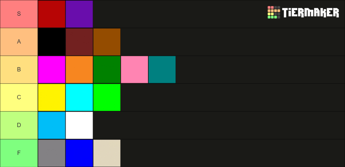 Colors Tier List (Community Rankings) - TierMaker