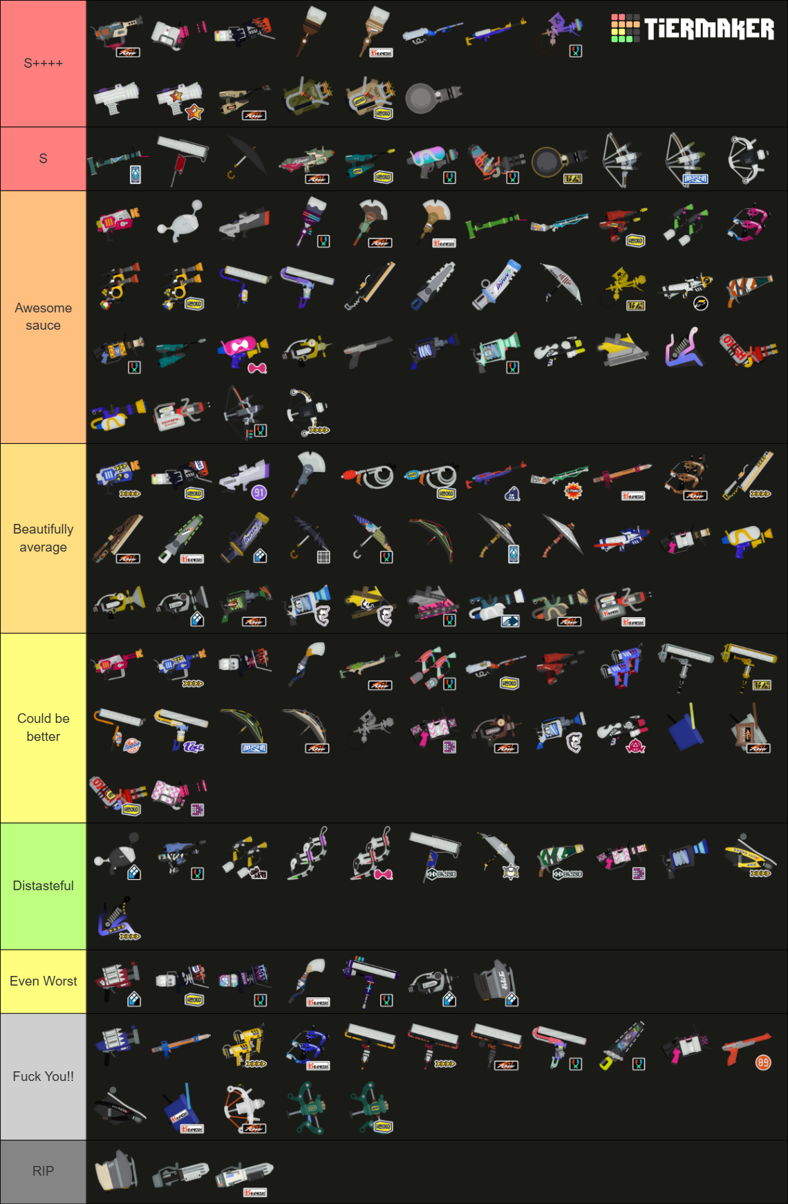 All Splatoon 3 Weapons (Updated June 2025) Tier List (Community ...