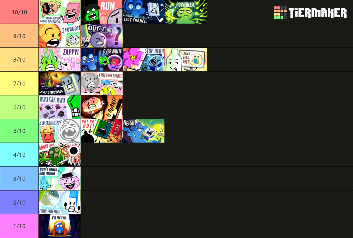 BFDI Episodes (As of BFDIA 24) Tier List (Community Rankings) - TierMaker