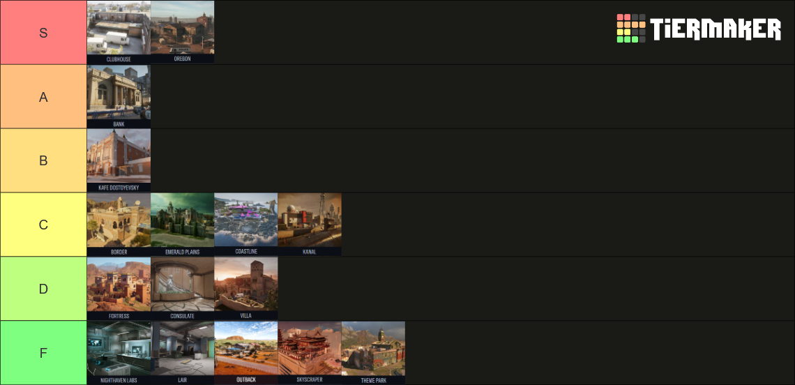 All Rainbow Six Siege Maps Y11S1 Tier List (Community Rankings) - TierMaker