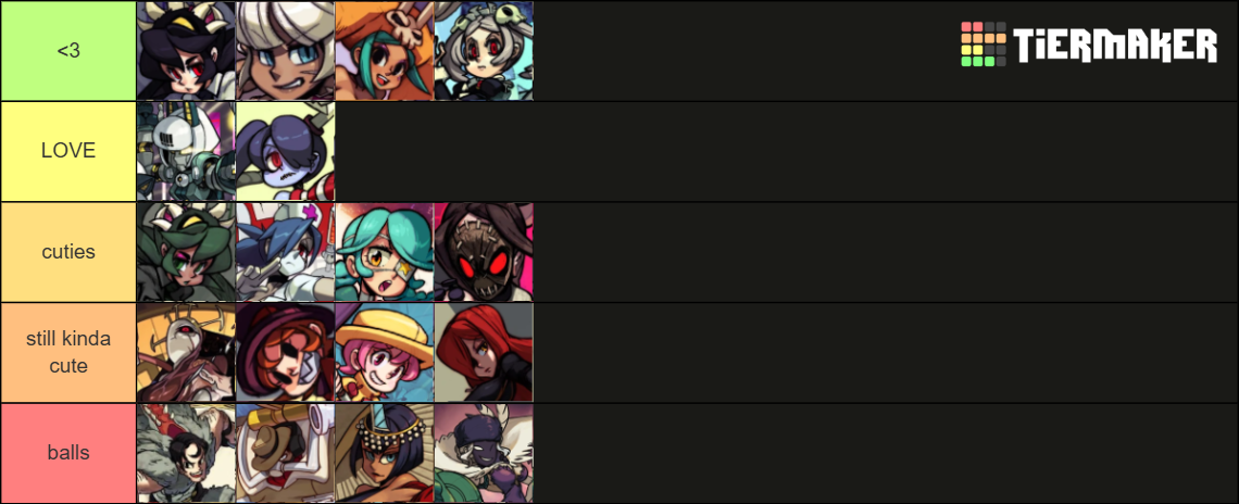 Skullgirls 2nd Encore Tier List (Community Rankings) - TierMaker