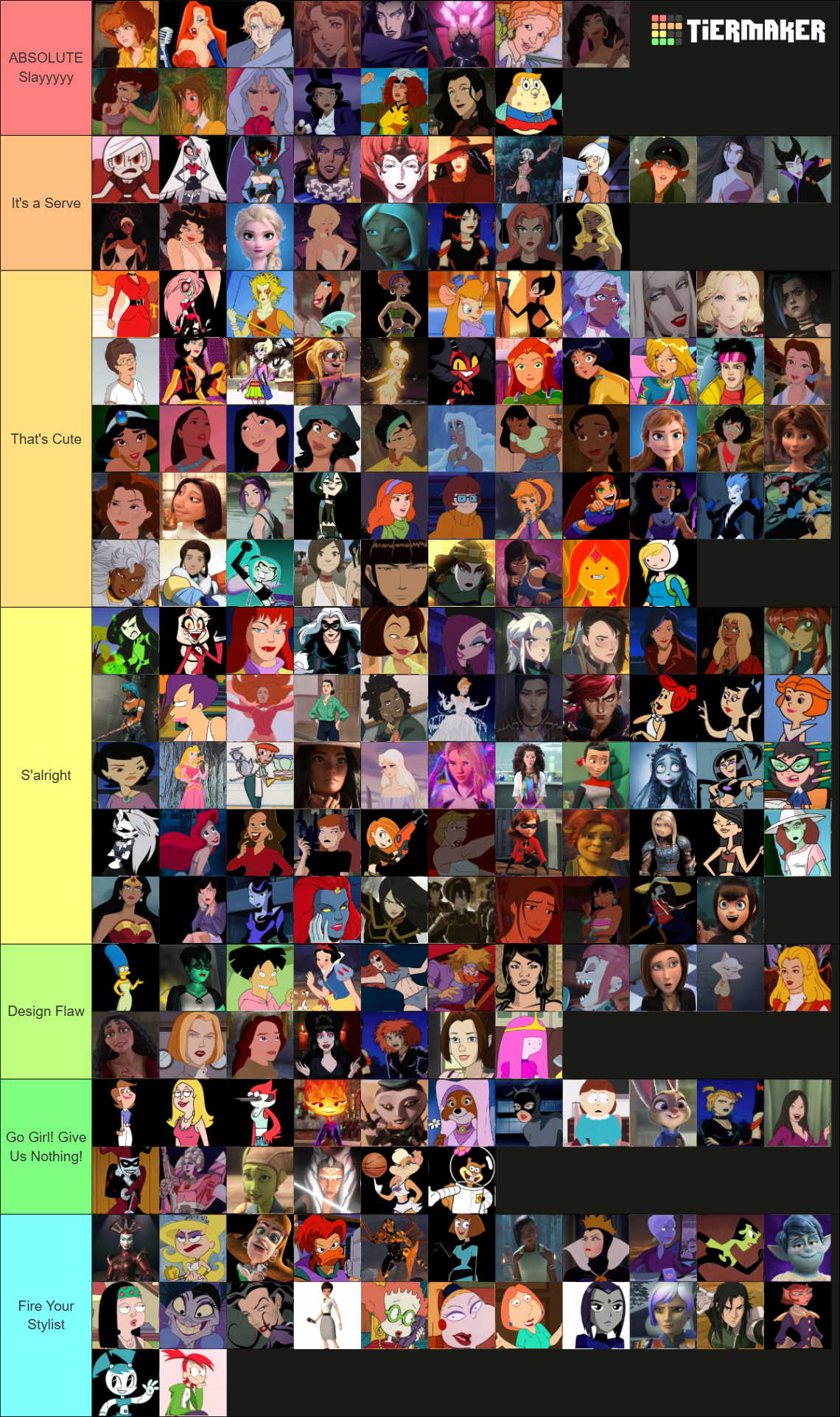 Hottest Female Cartoon Characters Tier List (Community Rankings