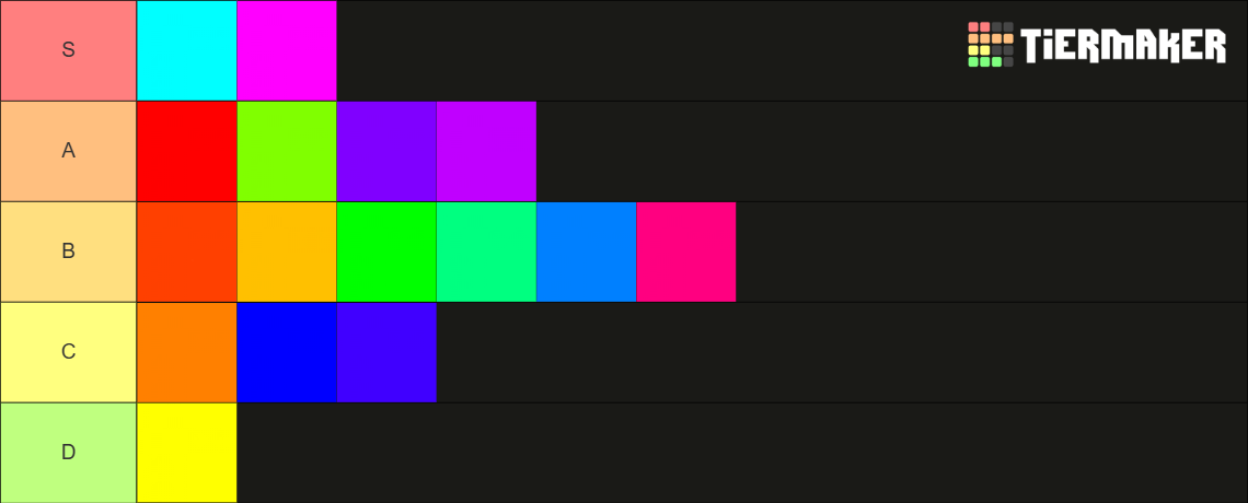 16 Colors of the Main RGB Hue . Tier List (Community Rankings) - TierMaker