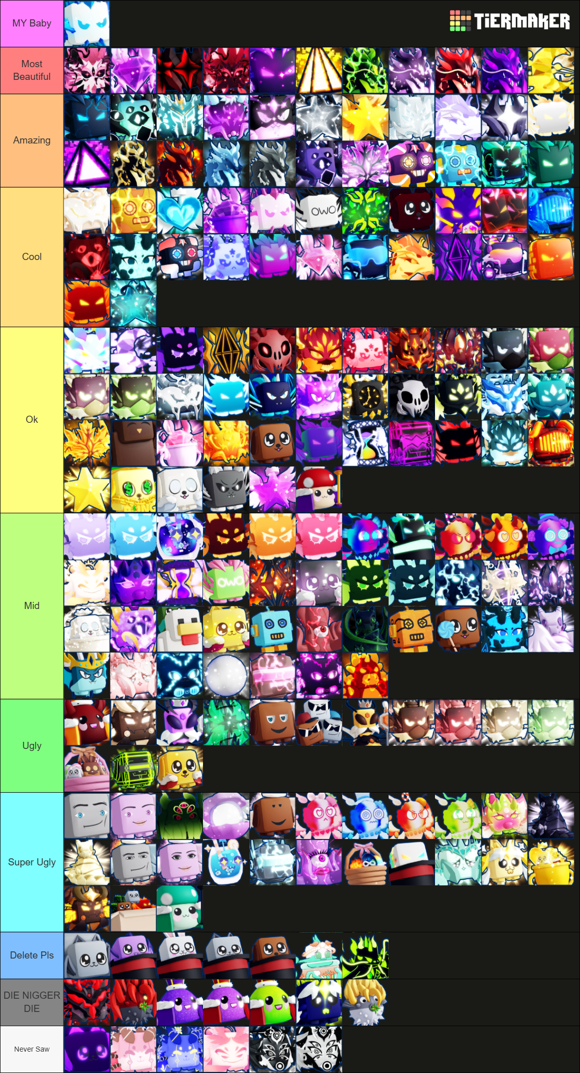 BGS Infinity - All secret pets! (No shiny) Tier List (Community ...
