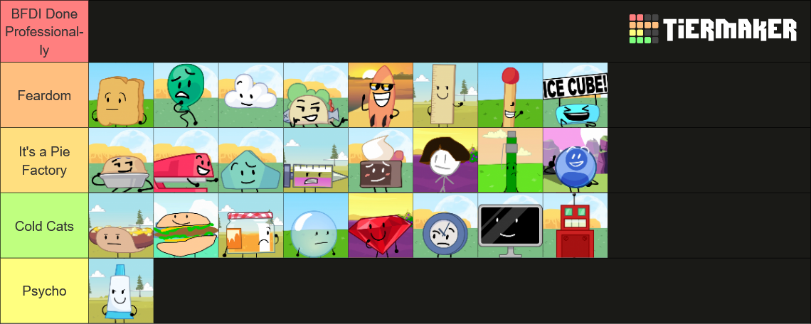BFDI 2026 Tier List (Community Rankings) - TierMaker