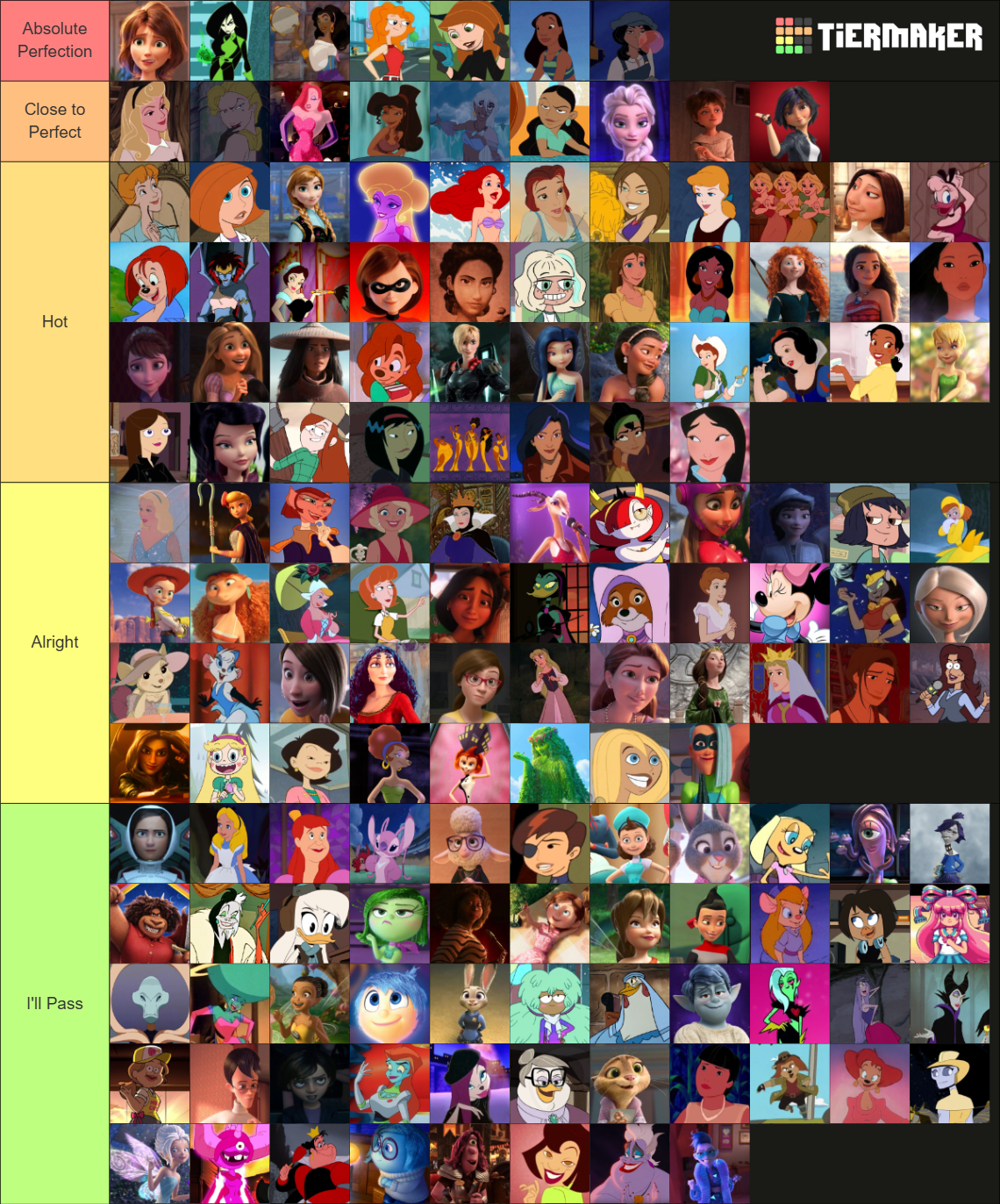 Some of Disney/PIXAR's Hottest Women Tier List (Community Rankings ...
