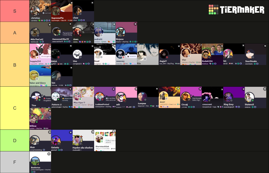 Custom Rankings Tier List (Community Rankings) - TierMaker