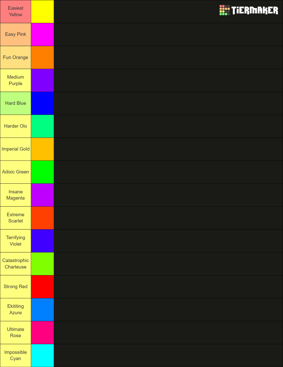 16 Colors of the Main RGB Hue . Tier List (Community Rankings) - TierMaker