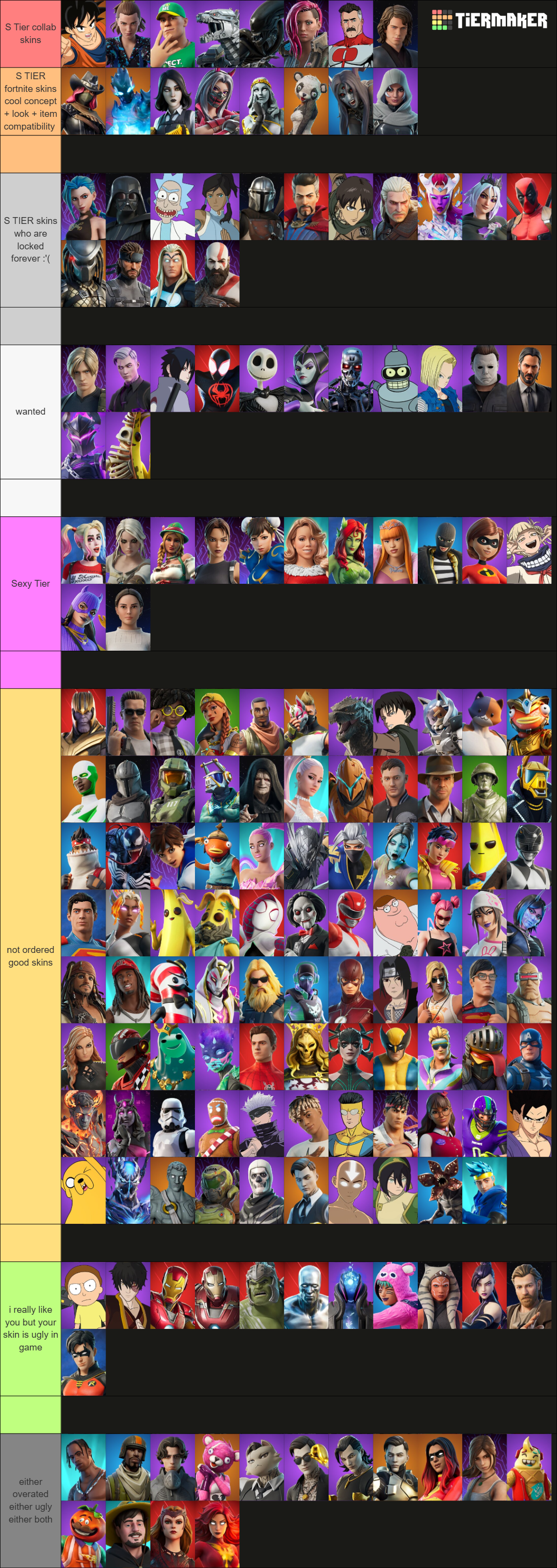 All Fortnite Skins 2025 (2000+ Ch6S4 Updated) Tier List (Community ...
