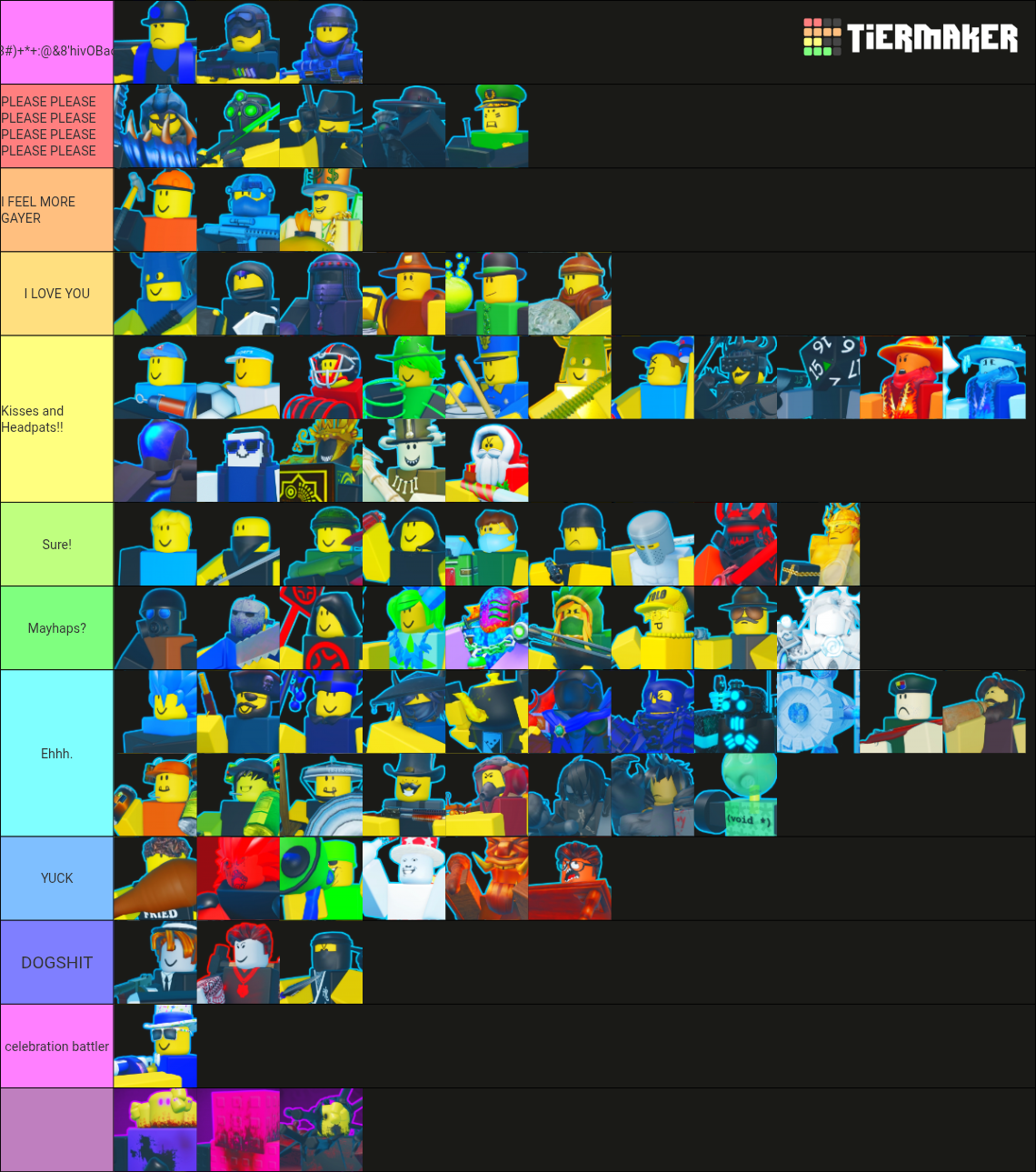 The Battle Bricks (TBB) | Battlers (Including Gachas/Alts) Tier List ...