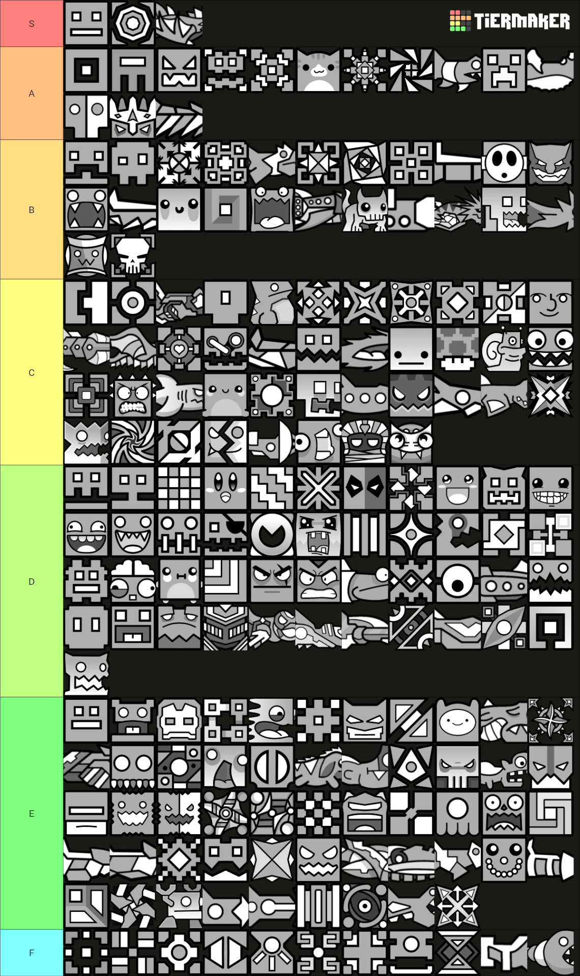 Geometry Dash All Icons Tier List (Community Rankings) - TierMaker