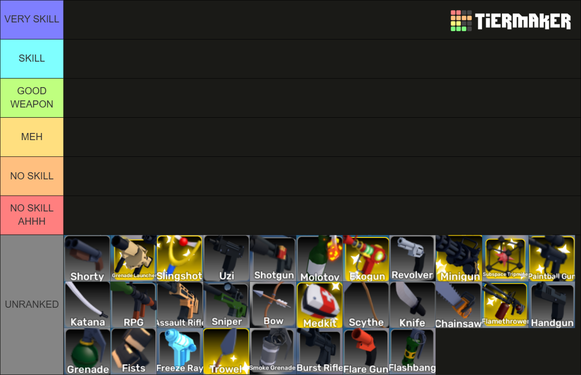 ROBLOX Rivals Weapons Tier List Community Rankings TierMaker Roblox Rivals Weapons 17307226 1770817062 