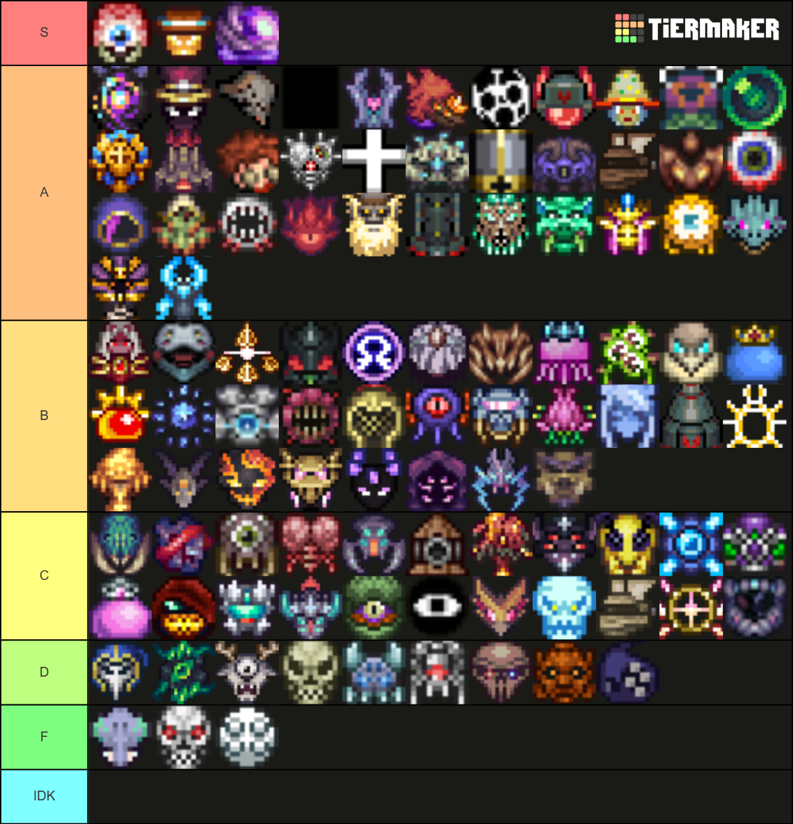 Terraria bosses Tier List (Community Rankings) - TierMaker