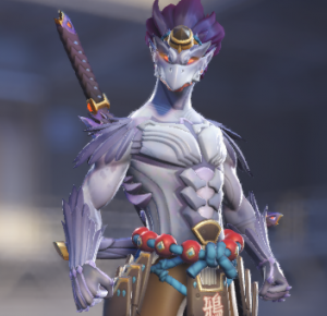 Overwatch2 OW2 Shimada Genji New Skin Halloween Purple Cosplay Wig