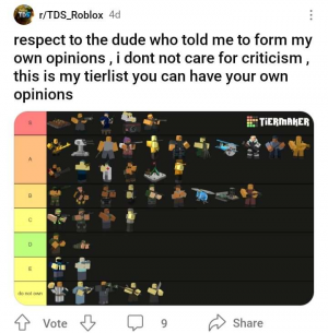 TDS tower tier list : r/TDS_Roblox