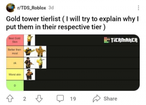 Towers tierlist : r/TDS_Roblox