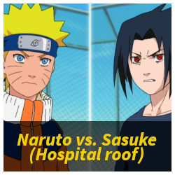 Naruto vs Sasuke, on the hospital rooftop fight, full fight, english dub 